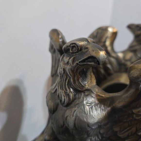 2 Vintage 1965 Colonial Hampton Virginia Cast Brass 1776 Eagle Bookends Set 6" - Picture 4 of 7